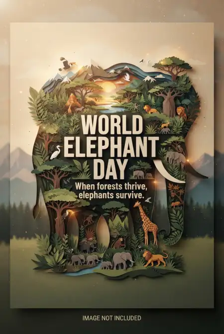 World Elephant Day 2026 Educational Poster - Free World Elephant Day 2026 Download