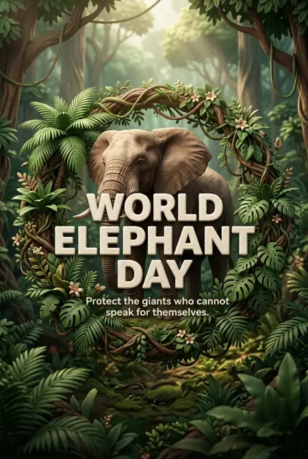 World Elephant Day 2026 Elephant Conservation Graphic - Free World Elephant Day 2026 Download