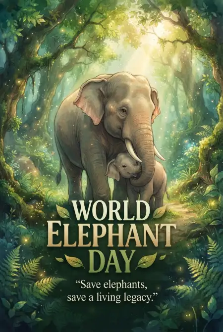 World Elephant Day 2026 Elephant Illustration - Free World Elephant Day 2026 Download