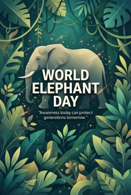 World Elephant Day 2026 Environmental Awareness Poster - Free World Elephant Day 2026 Download