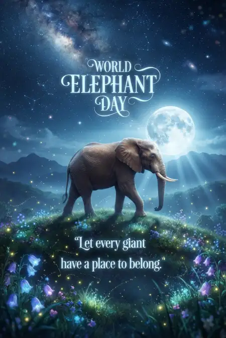 World Elephant Day 2026 Greeting Images - Free World Elephant Day 2026 Download