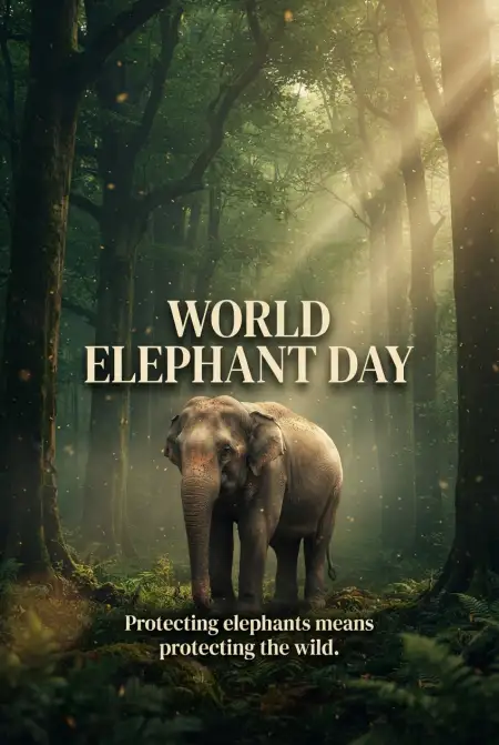 World Elephant Day 2026 Modern Poster Design - Free World Elephant Day 2026 Download
