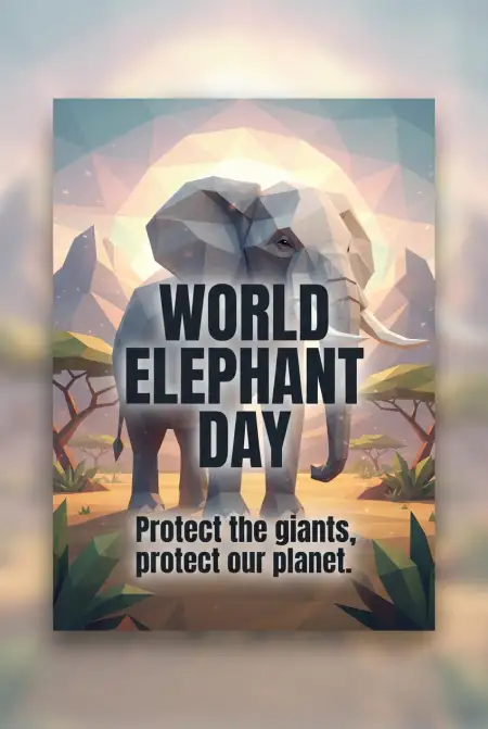 World Elephant Day 2026 Protect Elephants Poster - Free World Elephant Day 2026 Download