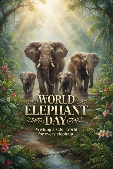 World Elephant Day 2026 Wildlife Education Poster - Free World Elephant Day 2026 Download