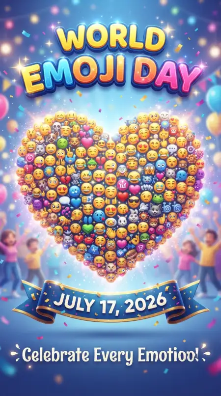 Free World Emoji Day 2026 Social Media Banner Image Download