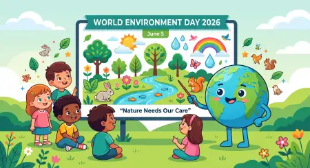 World Environment Day Cartoon Artwork For Children - Free World Environment Day Kids Artwork 2026 Download