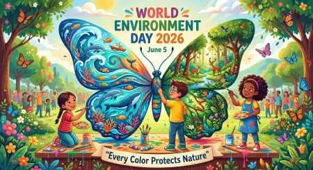 World Environment Day Colorful Poster For Kids - Free World Environment Day Kids Artwork 2026 Download