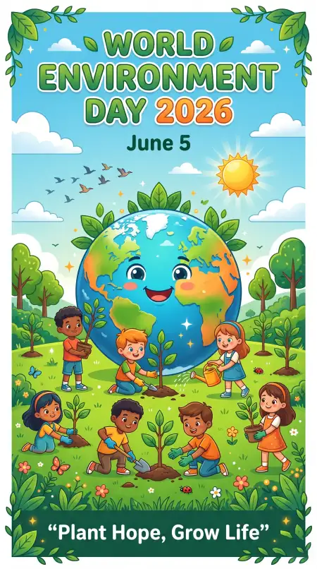 World Environment Day Eco Friendly Poster Design - Free World Environment Day Kids Artwork 2026 Download