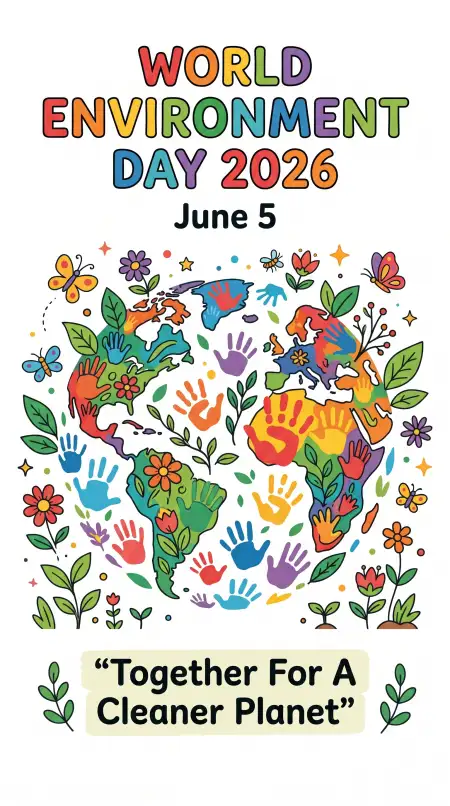 World Environment Day Handmade Poster For Kids - Free World Environment Day Kids Artwork 2026 Download