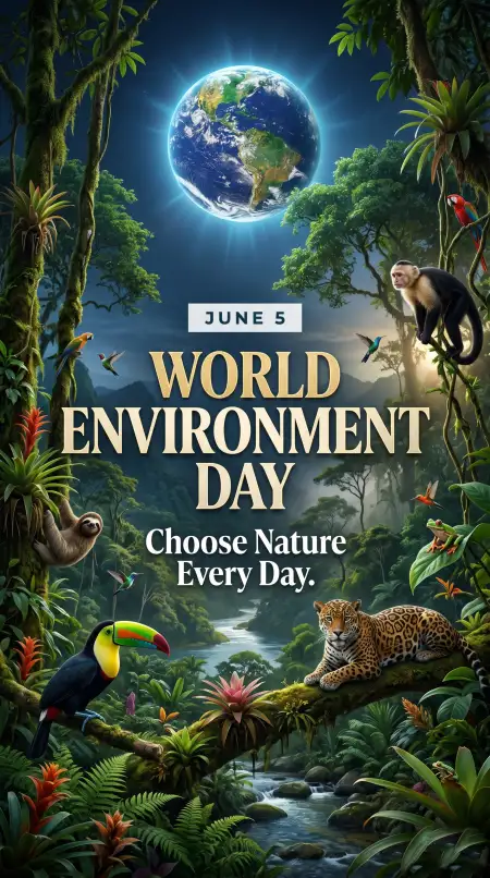 World Environment Day Poster Ideas With Wildlife Protection Theme - Free World Environment Day Poster Ideas 2026 Download