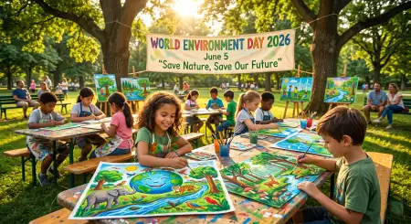 World Environment Day Poster Making For Kids 2026 - Free World Environment Day Kids Artwork 2026 Download