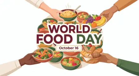 world food day 2026 colorful food pattern background - World Food Day 2026