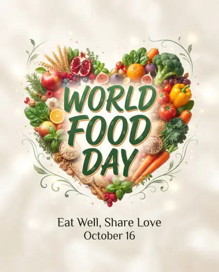 world food day 2026 sharing food is caring poster - World Food Day 2026