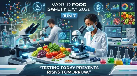 World Food Safety Day 2026 Food Testing Awareness Banner - Free World Food Safety Day 2026 Download