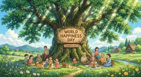 World Happiness Day 2026 Children Happiness Scene Prompt - Free World Happiness Day 2026 Download