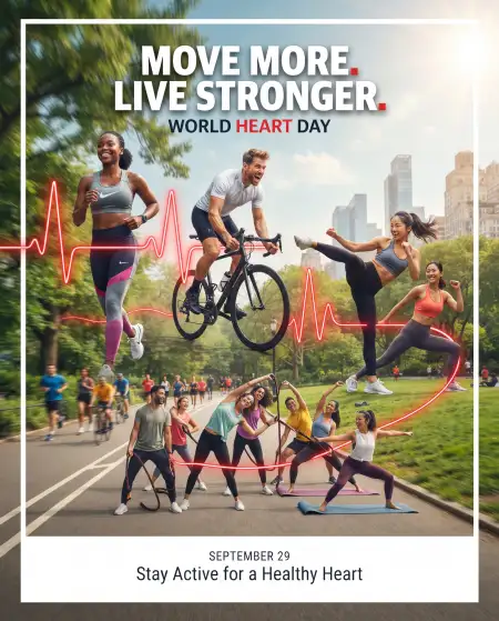 world heart day 2026 active lifestyle poster - World Heart Day 2026