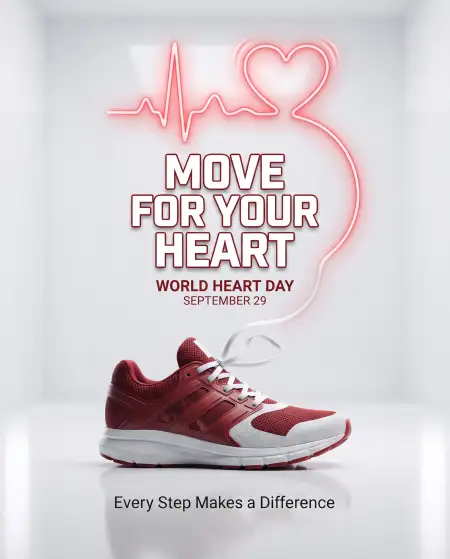 world heart day 2026 exercise for healthy heart poster - World Heart Day 2026