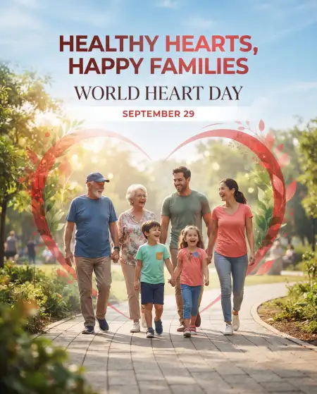 world heart day 2026 family heart health poster - World Heart Day 2026