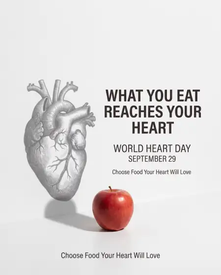 world heart day 2026 healthy eating poster - World Heart Day 2026