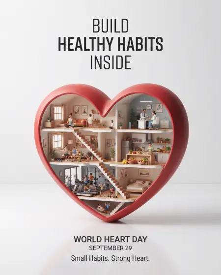 world heart day 2026 heart awareness poster - World Heart Day 2026