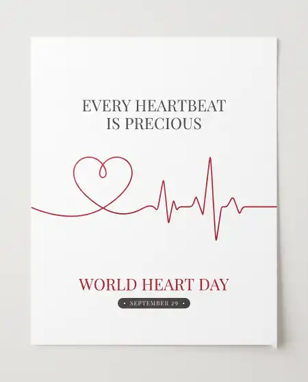 world heart day 2026 heartbeat illustration - World Heart Day 2026
