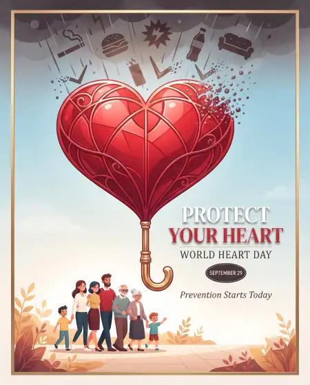 world heart day 2026 prevent heart disease poster - World Heart Day 2026