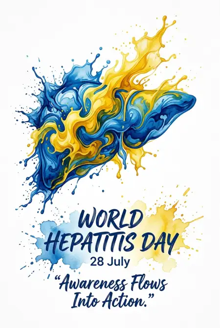 World Hepatitis Day Blue Yellow Poster - Free World Hepatitis Day 2026 Download