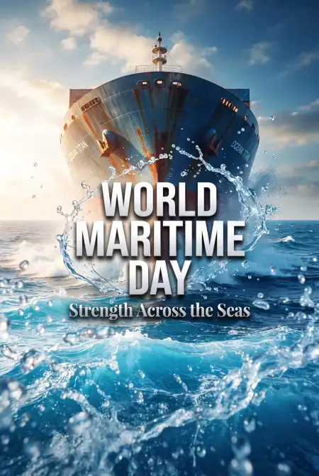 world maritime day 2026 cargo vessel illustration