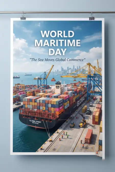world maritime day 2026 container ship png