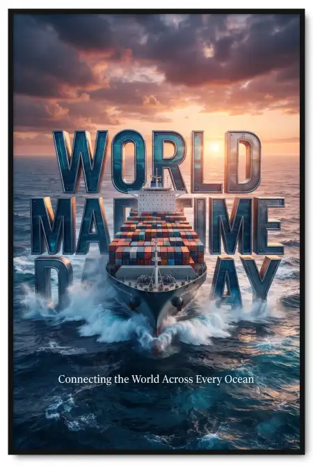 world maritime day 2026 shipping company poster