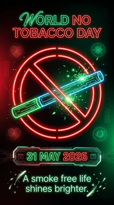 World No Tobacco Day 2026 Anti Tobacco Message - Free World No Tobacco Day 2026 Download
