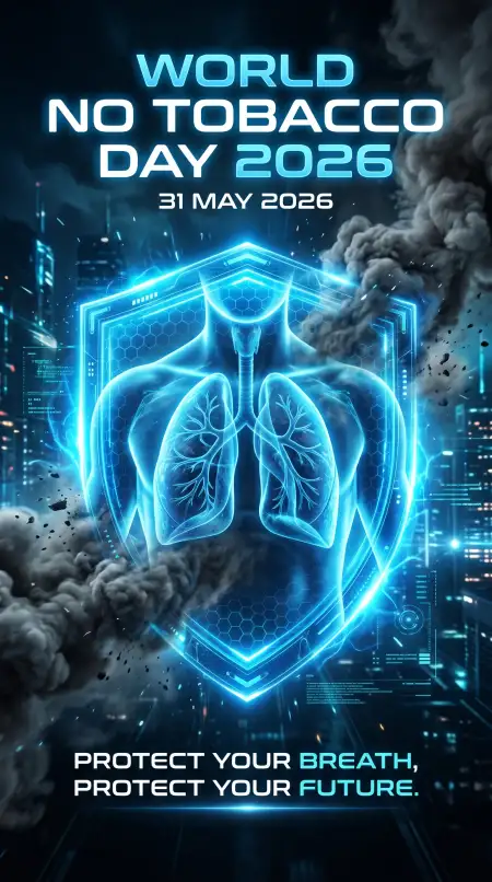 World No Tobacco Day 2026 Cinematic Poster Design - Free World No Tobacco Day 2026 Download
