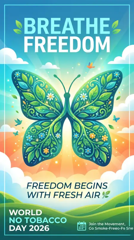 World No Tobacco Day 2026 Tobacco Free Life Whatsapp Post - Free World No Tobacco Day 2026 Download