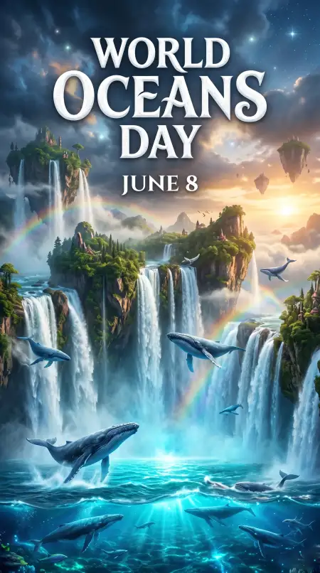 World Oceans Day Environmental Awareness Post - Free World Oceans Day Social Media Post Download
