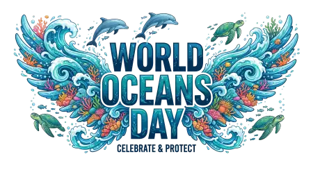 World Oceans Day Png With Dolphin Artwork - Free World Oceans Day Png Download