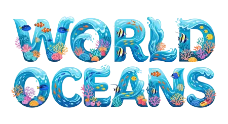 World Oceans Day Png With Ocean Typography - Free World Oceans Day Png Download