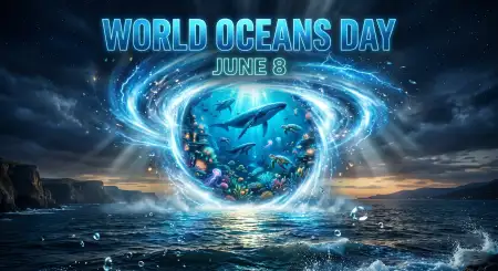 World Oceans Day Social Media Carousel Post - Free World Oceans Day Social Media Post Download