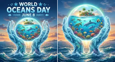 World Oceans Day Social Media Graphics - Free World Oceans Day Social Media Post Download