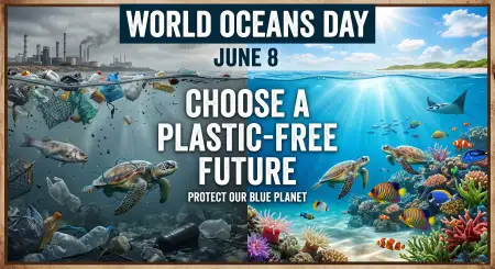 World Oceans Day Social Media Post Against Plastic Pollution - Free World Oceans Day Social Media Post Download