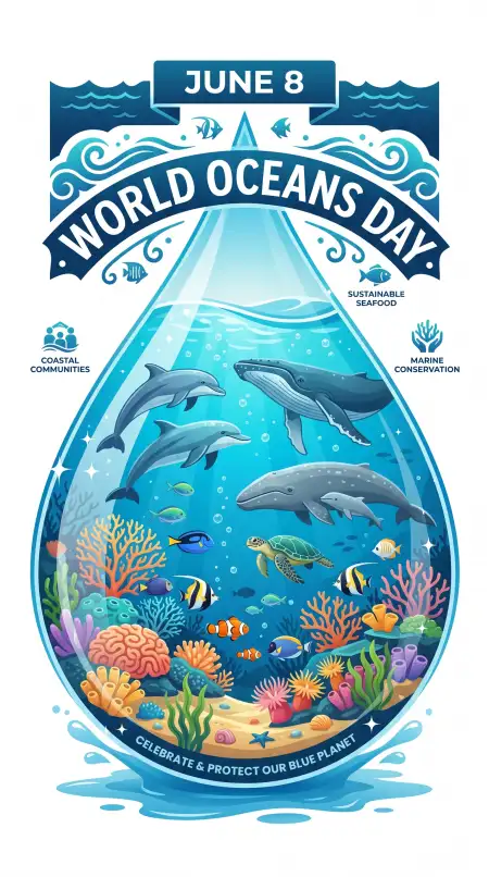 World Oceans Day Social Media Post Clipart - Free World Oceans Day Social Media Post Download