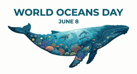 World Oceans Day Social Media Post Featuring Whales - Free World Oceans Day Social Media Post Download