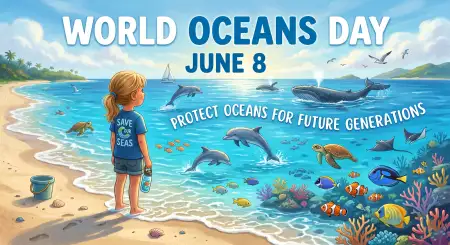 World Oceans Day Social Media Post For Children - Free World Oceans Day Social Media Post Download