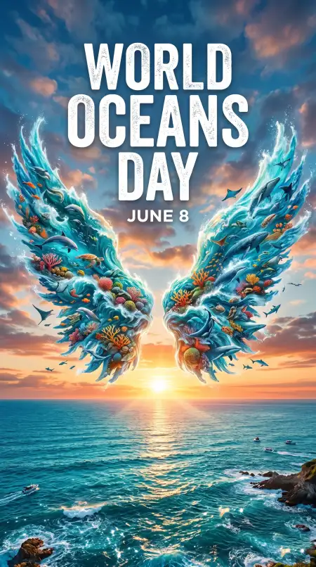 World Oceans Day Social Media Post For Telegram Channel - Free World Oceans Day Social Media Post Download