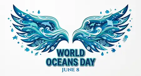 World Oceans Day Social Media Post With Ocean Waves - Free World Oceans Day Social Media Post Download