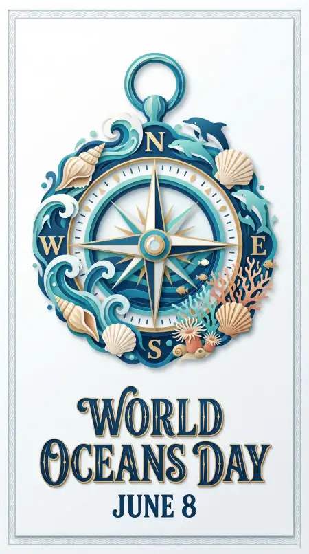 World Oceans Day Social Media Post With Typography Design - Free World Oceans Day Social Media Post Download