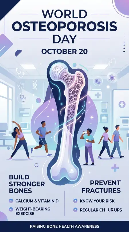 world osteoporosis day 2026 healthcare poster template - World Osteoporosis Day 2026