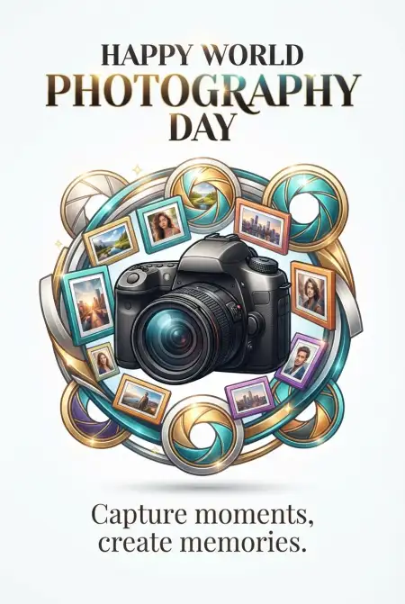 Free World Photography Day 2026 Camera Logo Png Image Download