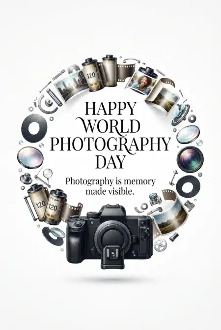 Free World Photography Day 2026 Camera Png Image Download