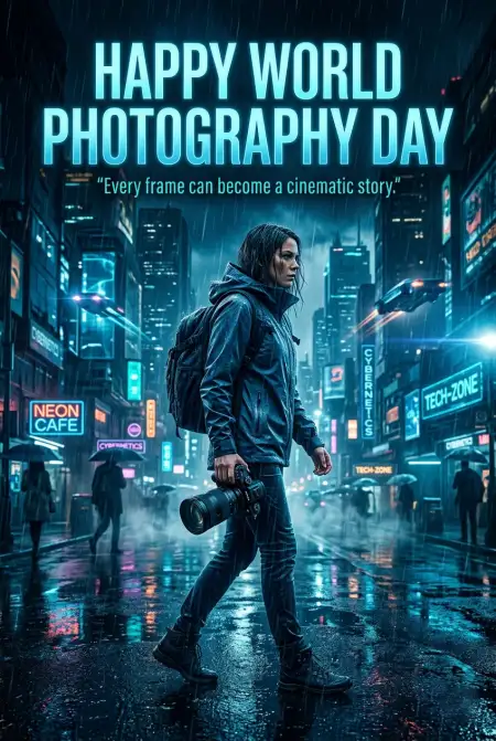 Free World Photography Day 2026 Cinematic Poster Image Download