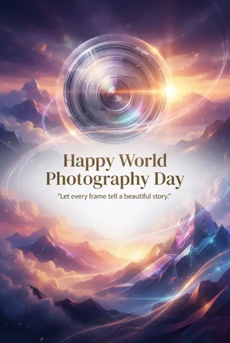 Free World Photography Day 2026 Greeting Card Png Image Download